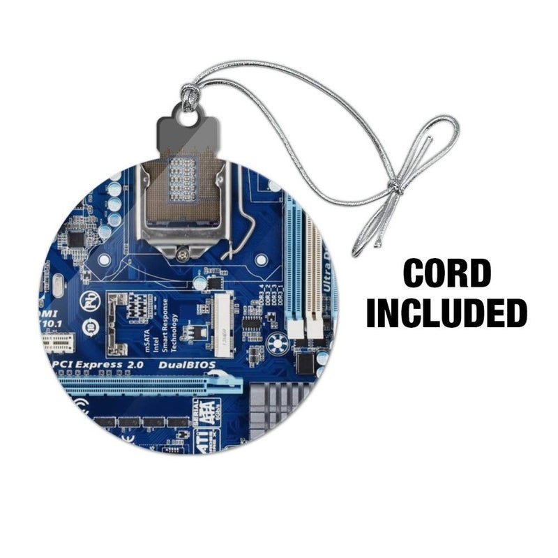 GRAPHICS & MORE Blue Computer Motherboard Processor CPU Acrylic Christmas Tree Holiday Ornament - Image 3